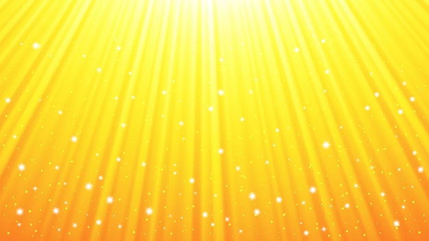 Fondo de rayos de luz solar con efectos de luz. Fondo amarillo con luz de resplandor. Ilustración vectorial