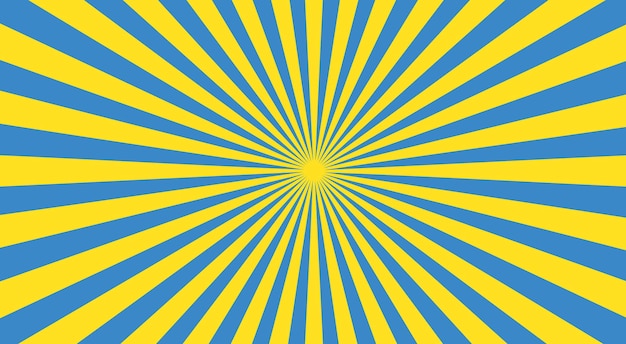 Fondo de rayos de sol Fondo en los colores de la bandera ucraniana