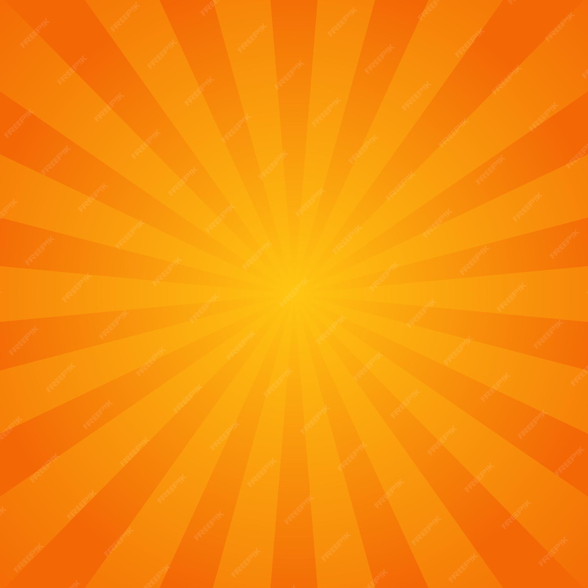 Fondo de rayos de sol naranja y amarillo Vector Premium