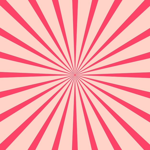 Fondo de rayos de sol rosa de diseño plano de vector creativo