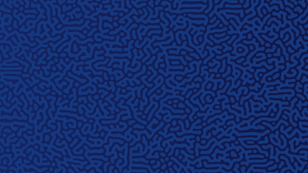 Fondo de reacción de Turing azul. Patrón de difusión abstracto con formas caóticas. Ilustración vectorial.