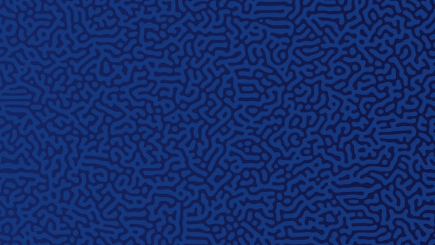 Fondo de reacción de turing azul. patrón de difusión abstracto con formas caóticas. ilustración vectorial.