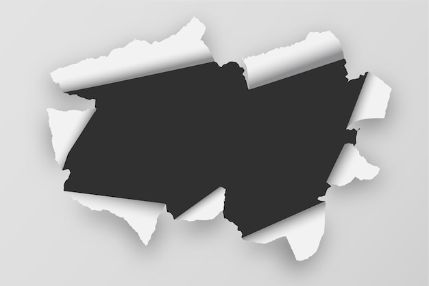 Fondo realista de agujero de papel roto