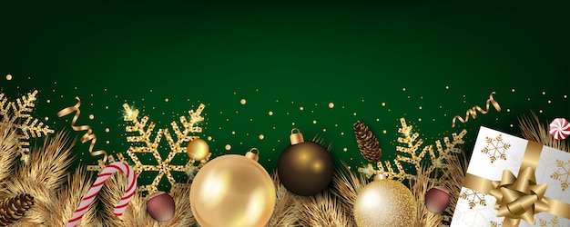 Fondo realista de banner de Navidad