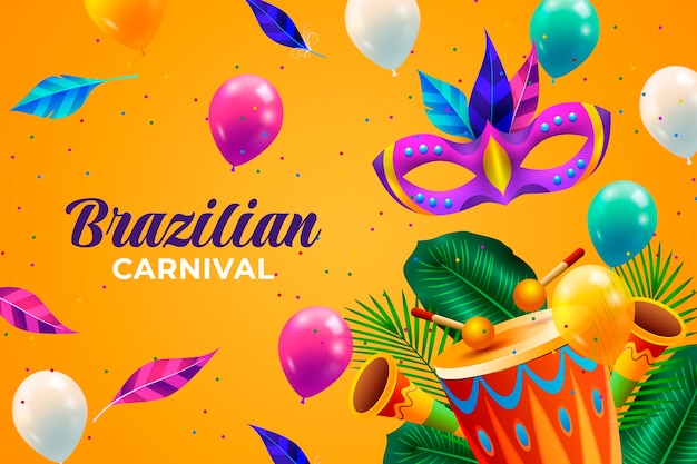 Vector fondo realista para la celebración del carnaval brasileño