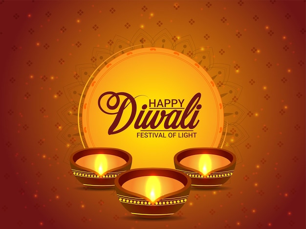 Fondo realista de celebración feliz diwali con diwali diya