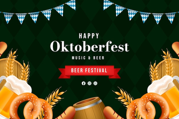 Fondo realista para la celebración del festival de la cerveza oktoberfest