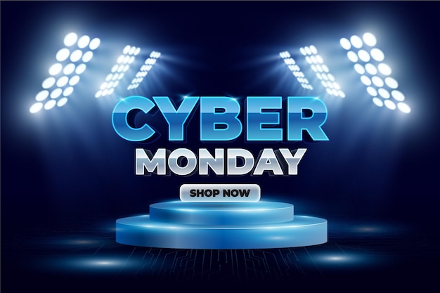 Vector fondo realista de cyber monday