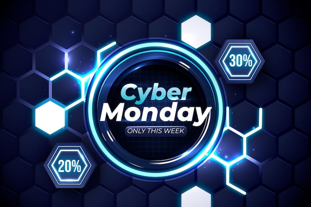 Vector fondo realista de cyber monday