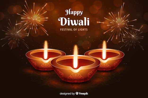 Vector fondo realista de diwali