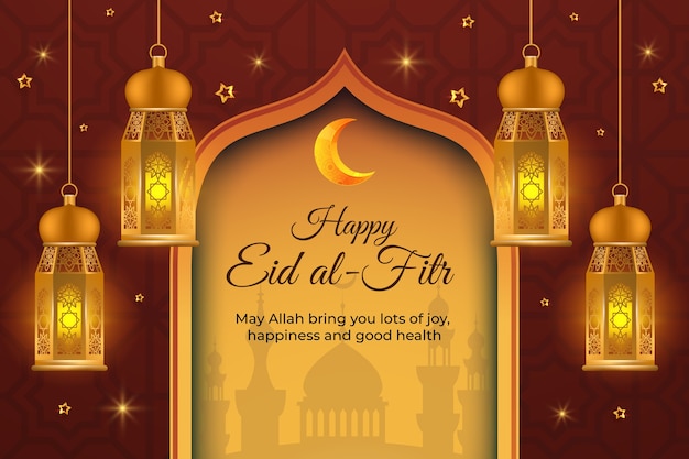 Vector fondo realista de eid al-fitr