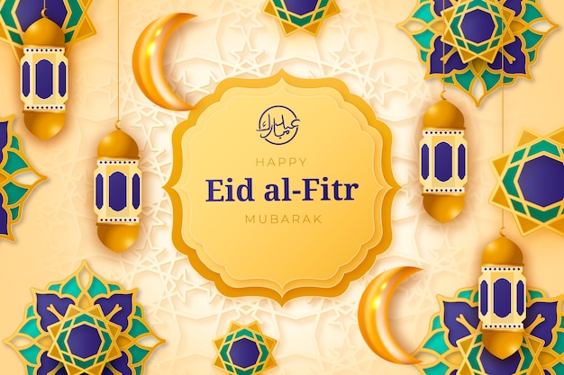 Vector fondo realista de eid al-fitr