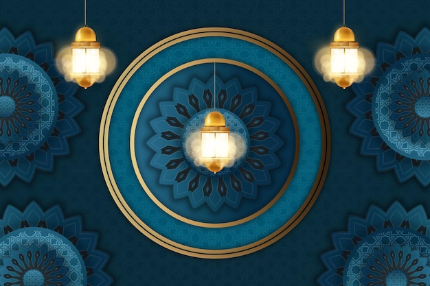 Fondo realista de eid mubarak eid al fitr