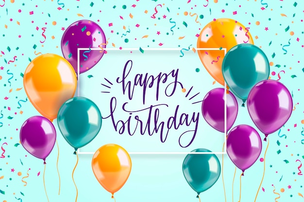 Fondo realista de feliz cumpleaños