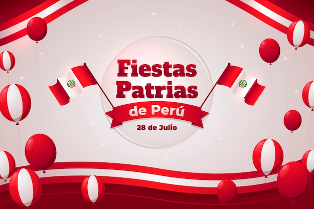 Vector fondo realista de fiestas patrias con globos