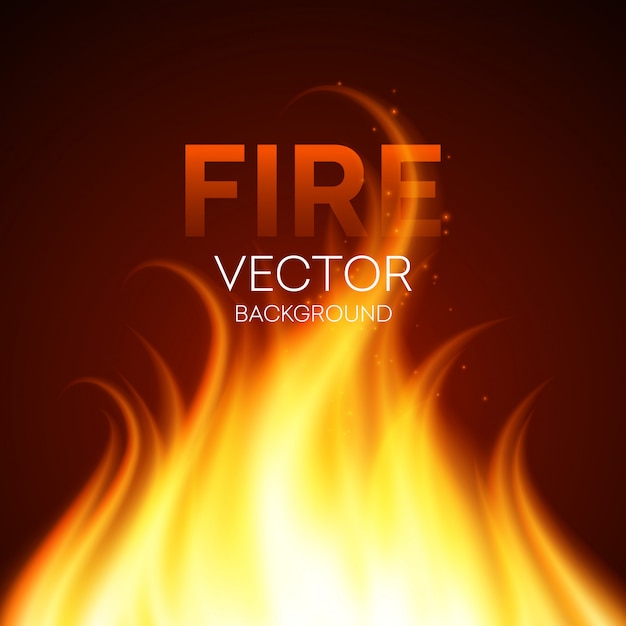 Vector fondo realista de fuego. ilustración