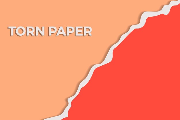 Fondo realista de hoja de papel rasgado