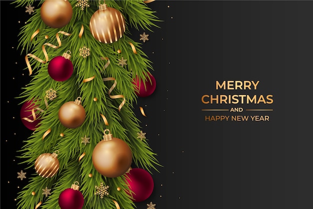 Fondo realista de oropel navideño