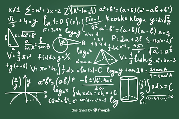 Vector fondo realista pizarra matemáticas