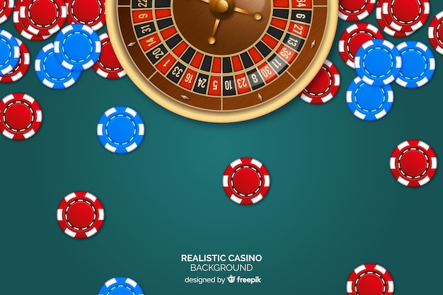 Fondo realista de ruleta de casino con fichas