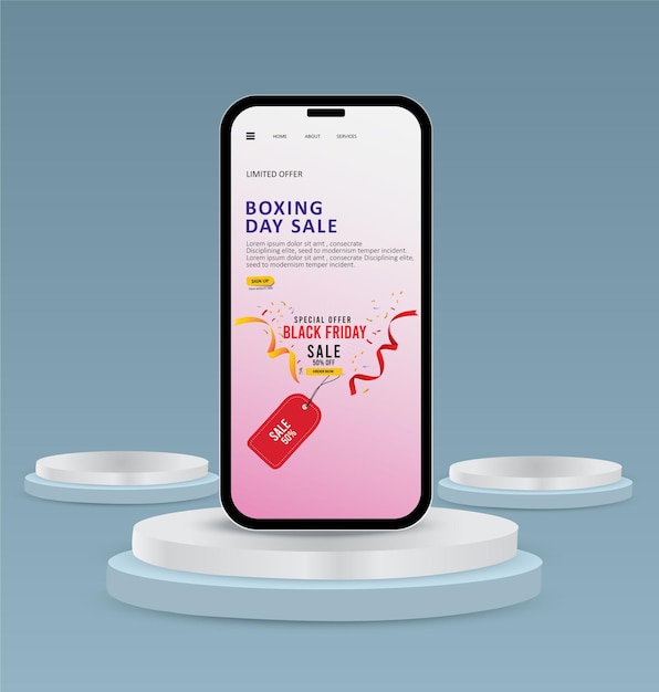 fondo realista de venta de boxing day con diseño vectorial