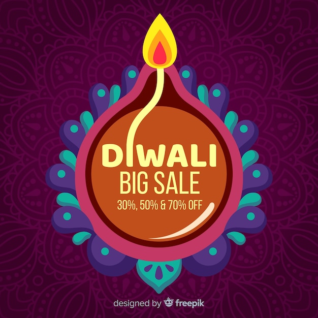 Vector fondo de rebajas de diwali