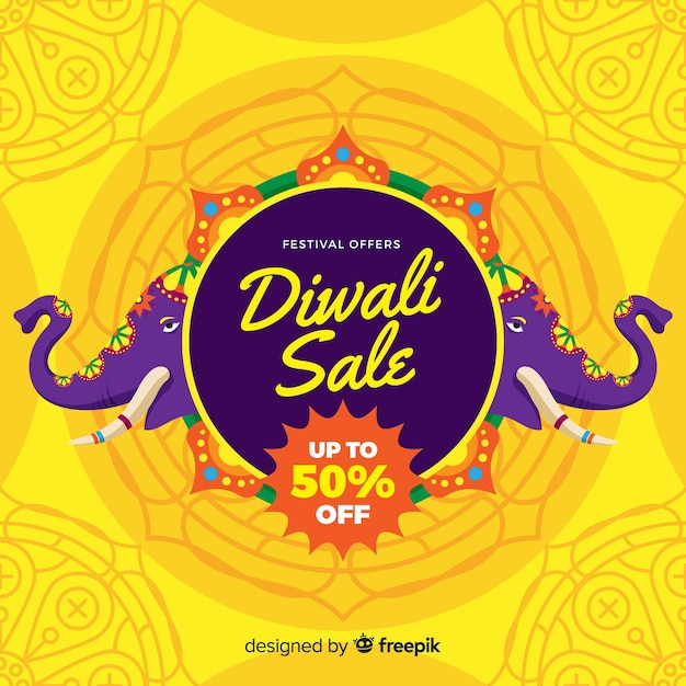 Vector fondo de rebajas de diwali