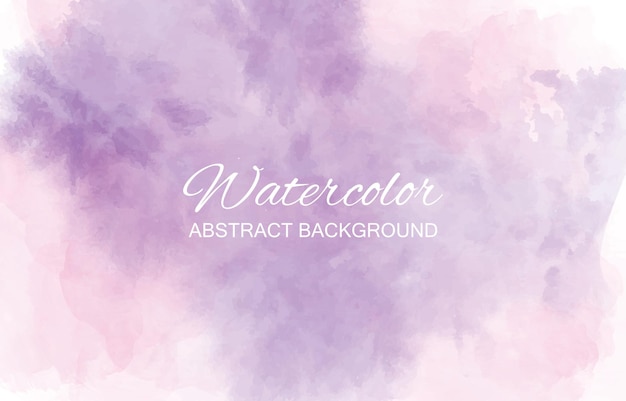 Fondo de rectángulo de textura horizontal de acuarela púrpura y rosa abstracta. Estilo acuarela.