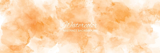 Fondo de rectángulo de textura horizontal naranja acuarela abstracta diseñado con tono tierra