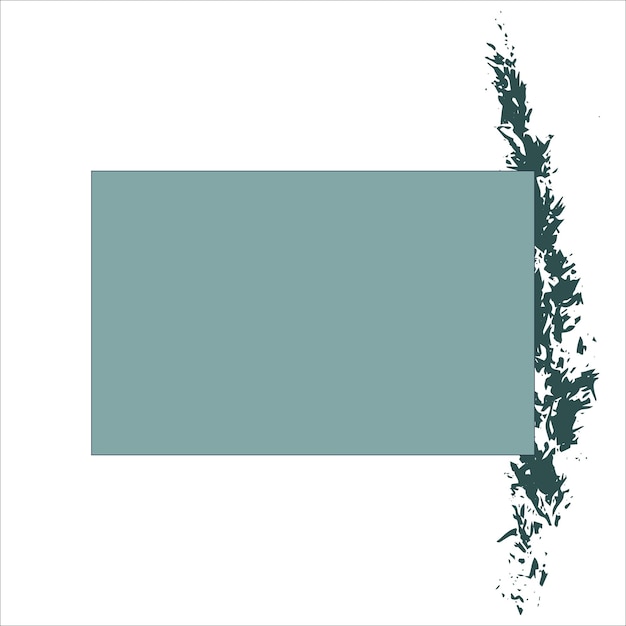 Fondo de rectángulo verde azulado abstracto para texto con impresiones de espiga abstractas en el lateral Vector