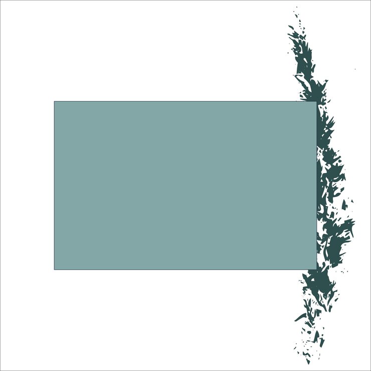 Vector fondo de rectángulo verde azulado abstracto para texto con impresiones de espiga abstractas en el lateral vector