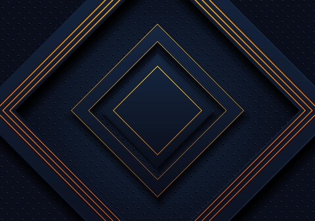 Fondo de rectángulos de lujo azul marino y dorado oscuro. Ilustración vectorial. Fondo abstracto.