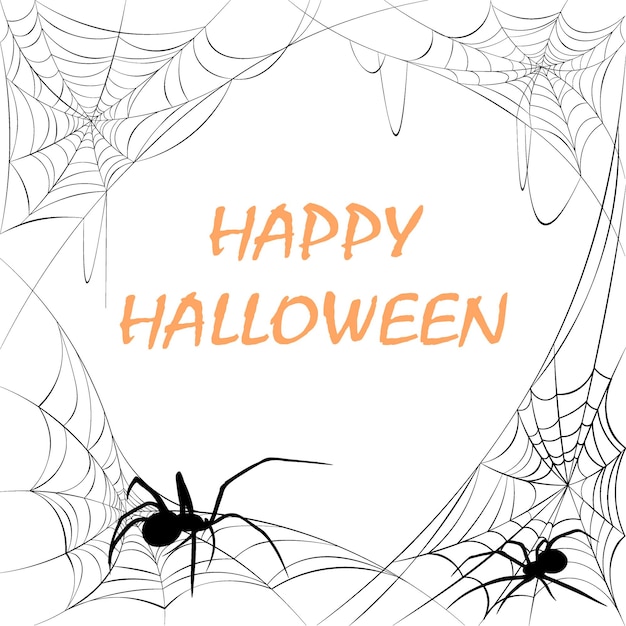 Fondo de la red de araña de Halloween Ilustración vectorial Tarjeta de Halloween