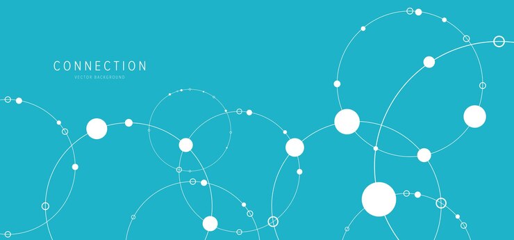 Vector fondo de red conexiones con líneas de puntos e iconos de personas fondo de tecnología vectorial
