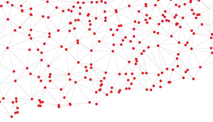 Vector fondo de red geométrica abstracta con puntos y líneas negras interconectadas polígono minimalista