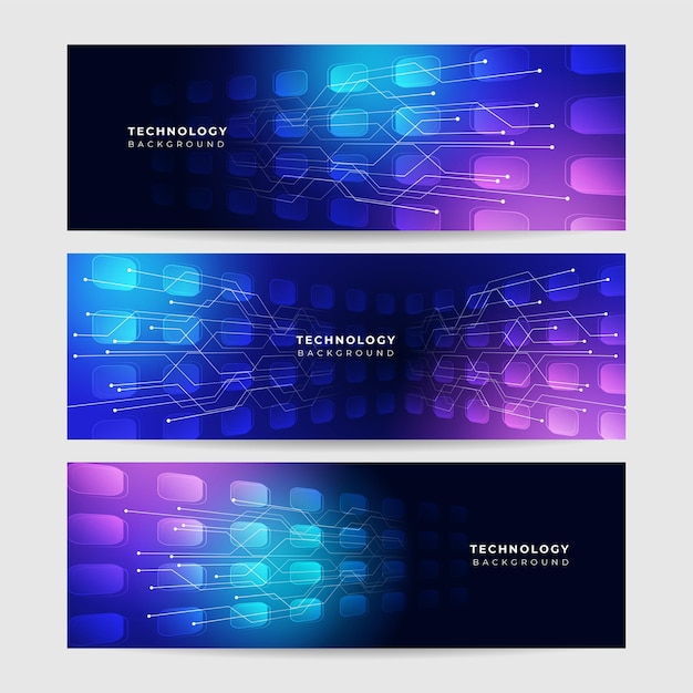 Fondo de red de malla de partículas de tecnología abstracta Fondo de tecnología de datos Conexión de puntos y líneas sobre fondo oscuro Diseño gráfico abstracto de vector Plantilla web de fondo de patrón de banner