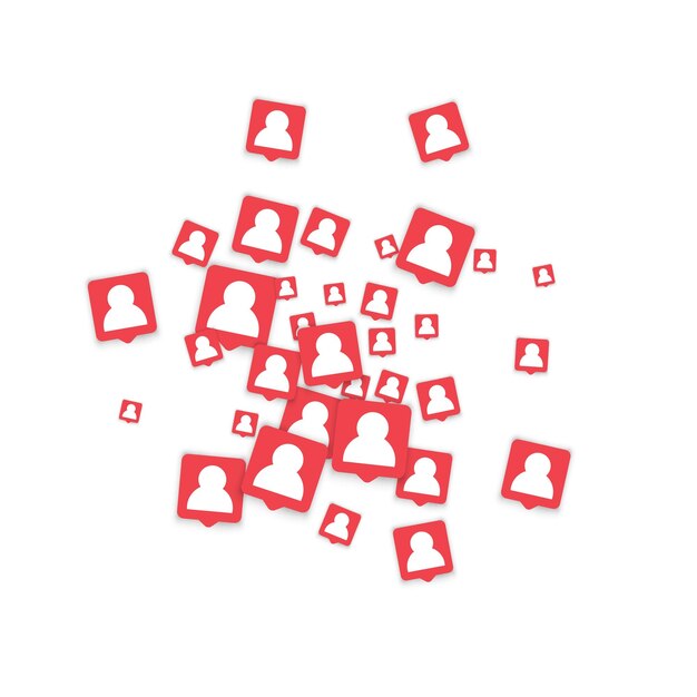 Fondo de redes sociales con notificación de icono de hombre. Fondo de blog de marketing vectorial con nueva burbuja de usuario. Contexto del equipo de negocios en línea. Antecedentes del blog de marketing en redes sociales con notificación a hombres.