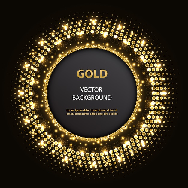 Fondo redondo dorado brillante