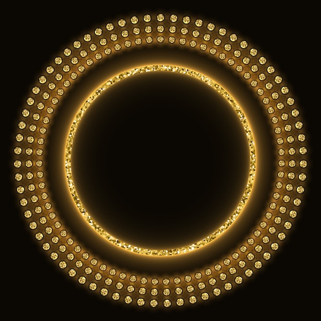 Fondo redondo dorado brillante