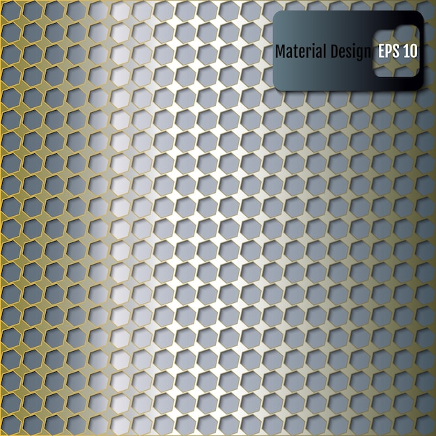 Fondo de rejilla hexagonal realista metálica