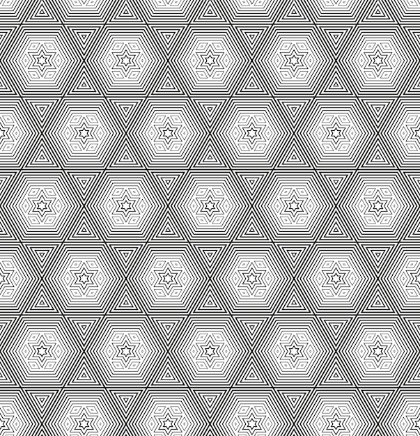 Fondo de rejilla de pétalos geométricos ornamentados abstractos. Patrón sin fisuras. Vector. EPS