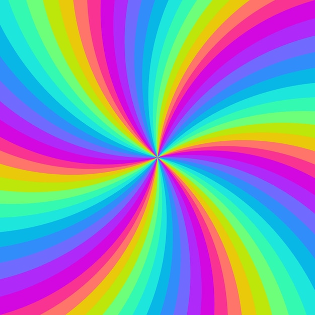 Fondo de remolino de neón del arco iris Arco iris de gradiente radial de espiral retorcida