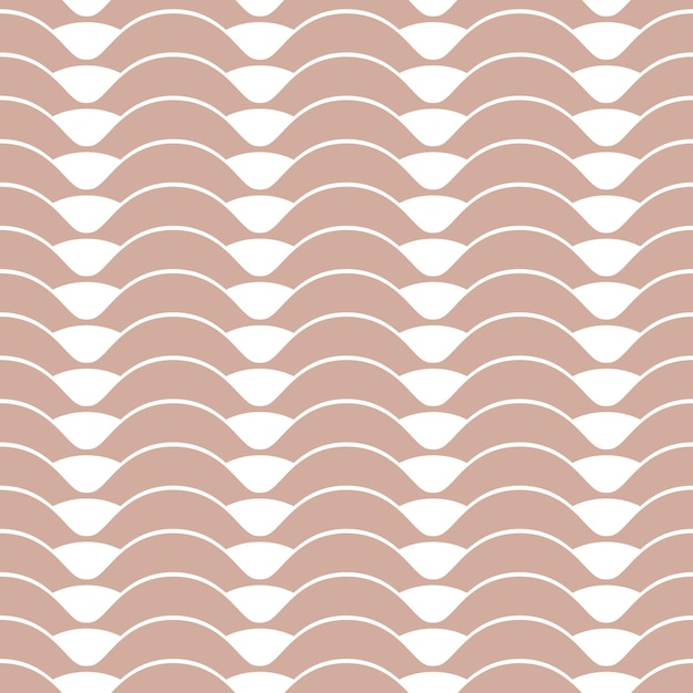 Fondo de repetición abstracta de patrón de vector geométrico de ondas marrones