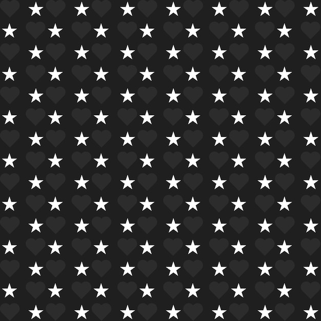 Fondo de repetición de patrón de corazones de Chevron blanco y negro