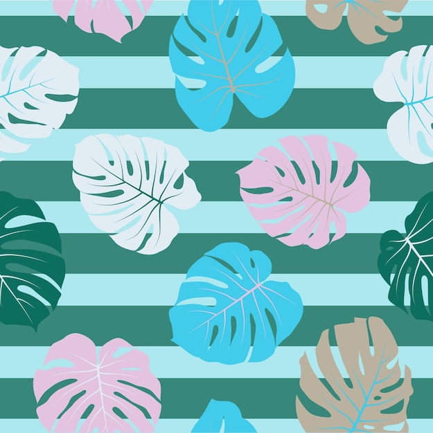 Fondo de repetición de la planta de monstera para la decoración de verano de papel tapiz textil de tela patrón floral