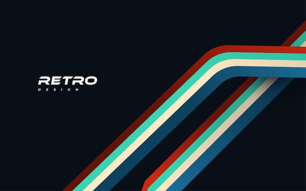 Fondo retro abstracto con diseño de fondo de líneas coloridas 197039s