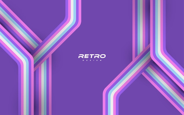Fondo retro abstracto con diseño de fondo de líneas coloridas 197039s