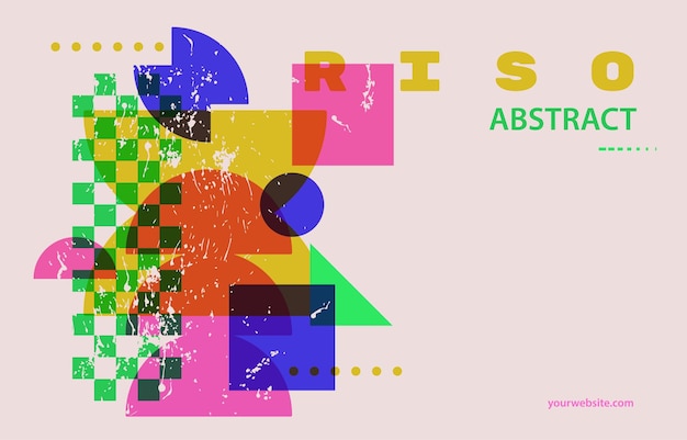 fondo retro abstracto con estilo risógrafo