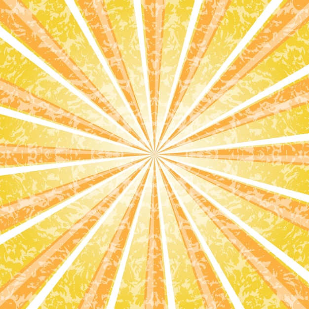 Fondo retro abstracto con rayo de sol Ilustración de vector de verano para diseño