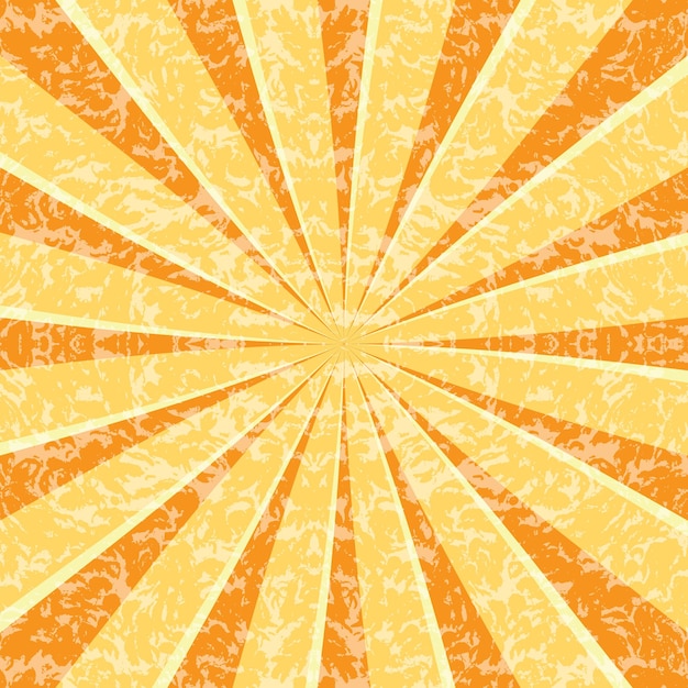 Fondo retro abstracto con rayo de sol Ilustración de vector de verano para diseño